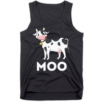 Moo Funny Cow Lover Famer Cattle Ranch Dairy Farming Tank Top
