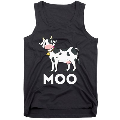 Moo Funny Cow Lover Famer Cattle Ranch Dairy Farming Tank Top