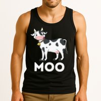Moo Funny Cow Lover Famer Cattle Ranch Dairy Farming Tank Top