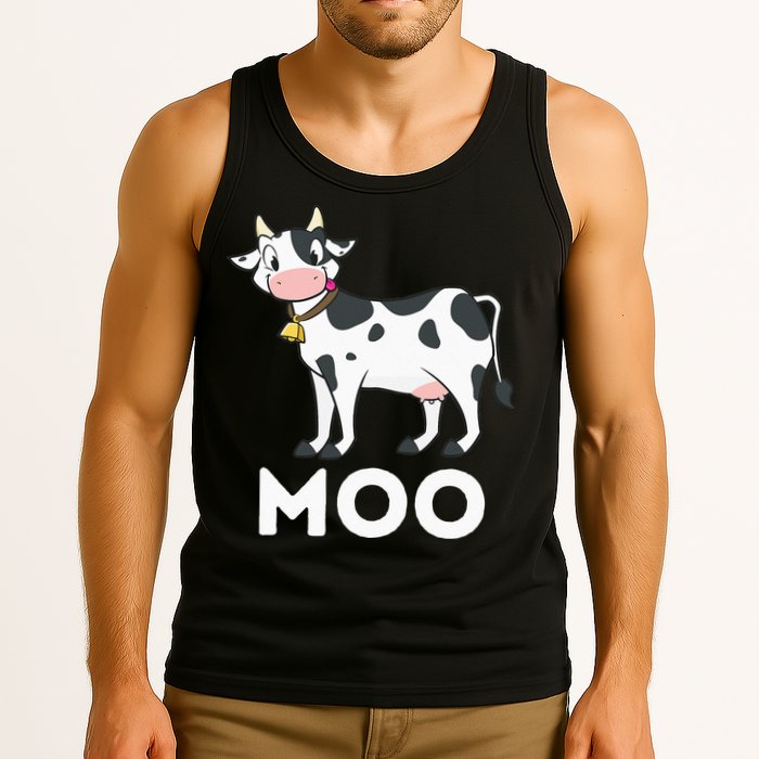 Moo Funny Cow Lover Famer Cattle Ranch Dairy Farming Tank Top