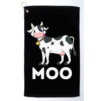 Moo Funny Cow Lover Famer Cattle Ranch Dairy Farming Golf Towel