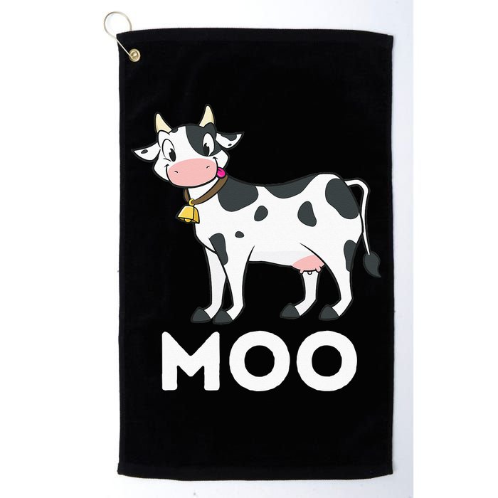 Moo Funny Cow Lover Famer Cattle Ranch Dairy Farming Golf Towel