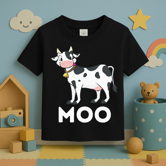 Moo Funny Cow Lover Famer Cattle Ranch Dairy Farming Toddler T-Shirt