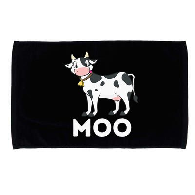 Moo Funny Cow Lover Famer Cattle Ranch Dairy Farming Microfiber Hand Towel