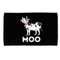 Moo Funny Cow Lover Famer Cattle Ranch Dairy Farming Microfiber Hand Towel