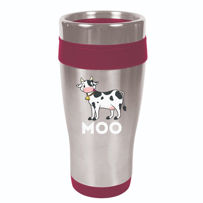 Moo Funny Cow Lover Famer Cattle Ranch Dairy Farming 16oz Travel Tumbler
