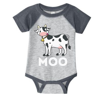 Moo Funny Cow Lover Famer Cattle Ranch Dairy Farming Infant Baby Jersey Bodysuit