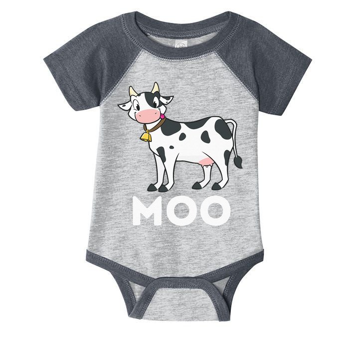 Moo Funny Cow Lover Famer Cattle Ranch Dairy Farming Infant Baby Jersey Bodysuit