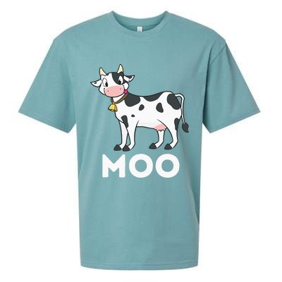 Moo Funny Cow Lover Famer Cattle Ranch Dairy Farming Sueded Cloud Jersey T-Shirt