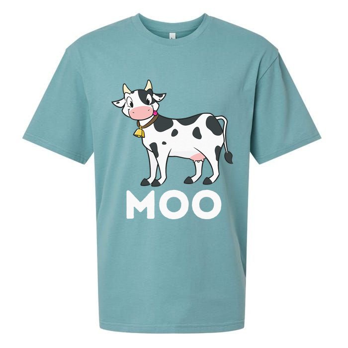 Moo Funny Cow Lover Famer Cattle Ranch Dairy Farming Sueded Cloud Jersey T-Shirt