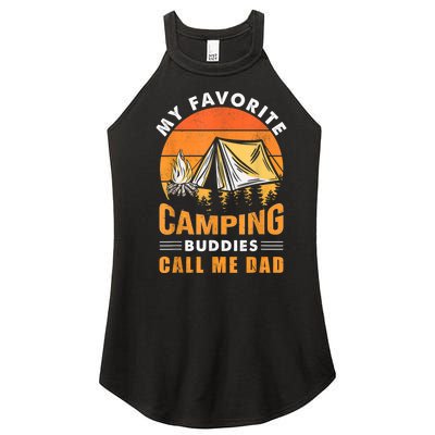 My Favorite Camping Buddies Call Me Dad Vintage Fathers Day Women’s Perfect Tri Rocker Tank