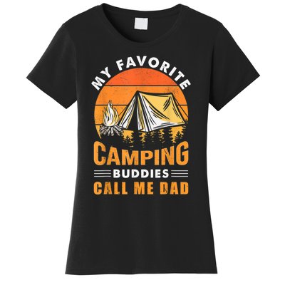 My Favorite Camping Buddies Call Me Dad Vintage Fathers Day Women's T-Shirt