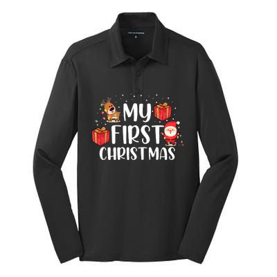 My First Christmas Sweater Silk Touch Performance Long Sleeve Polo