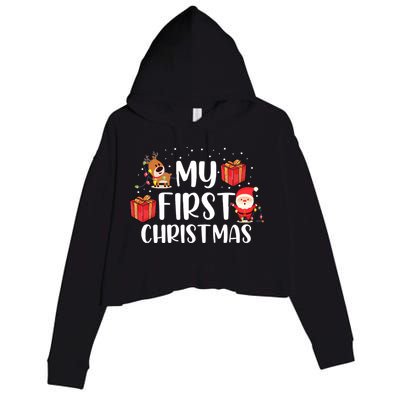 My First Christmas Sweater Crop Fleece Hoodie