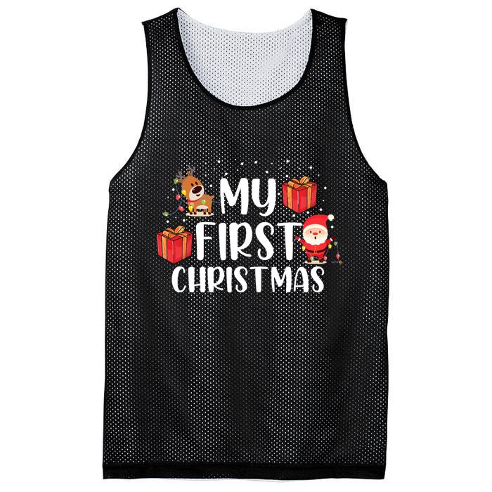 My First Christmas Sweater Mesh Reversible Basketball Jersey Tank