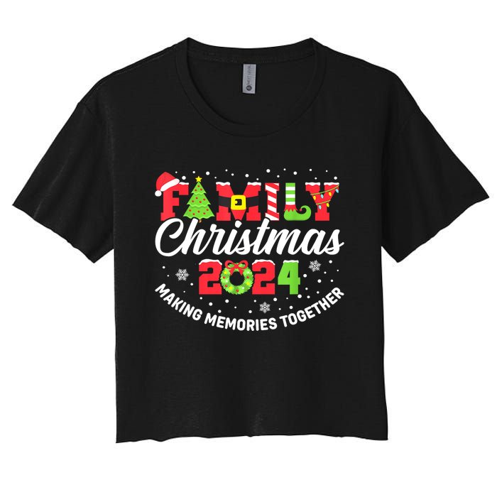 Matching Family Christmas 2024 Outfit Xmas Squad Santa Gift Women's Crop Top Tee