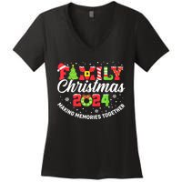 Matching Family Christmas 2024 Outfit Xmas Squad Santa Gift Women's V-Neck T-Shirt