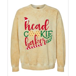 Matching Family Christmas Baking Head Cookie Baker Colorblast Crewneck Sweatshirt