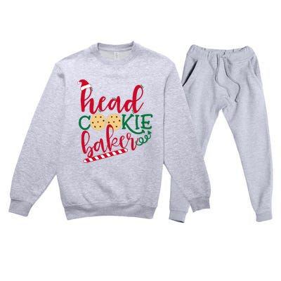 Matching Family Christmas Baking Head Cookie Baker Premium Crewneck Sweatsuit Set