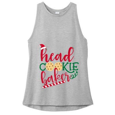 Matching Family Christmas Baking Head Cookie Baker Ladies PosiCharge Tri-Blend Wicking Tank