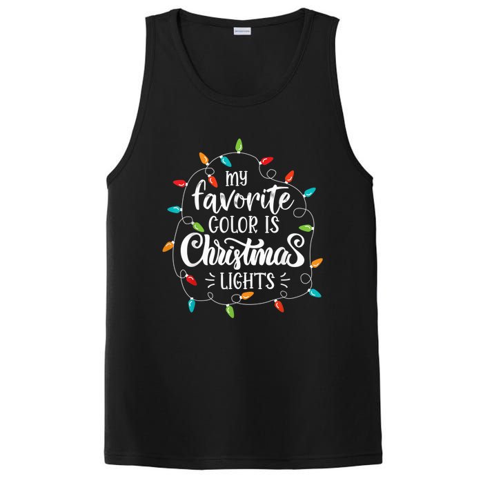 My Favorite Color Is Christmas Lights Funny Saying Xmas PosiCharge Competitor Tank