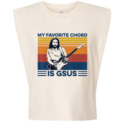 My Favorite Chord Is Gsus Jesus Playing Guitar Garment-Dyed Women's Muscle Tee