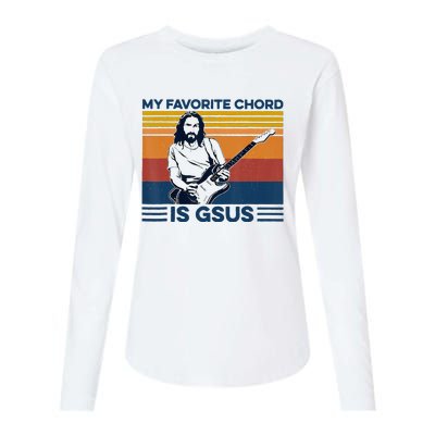 My Favorite Chord Is Gsus Jesus Playing Guitar Womens Cotton Relaxed Long Sleeve T-Shirt