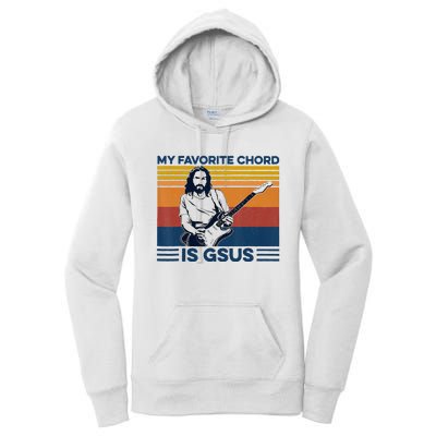 My Favorite Chord Is Gsus Jesus Playing Guitar Women's Pullover Hoodie