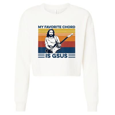 My Favorite Chord Is Gsus Jesus Playing Guitar Cropped Pullover Crew