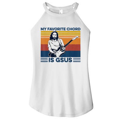 My Favorite Chord Is Gsus Jesus Playing Guitar Women's Perfect Tri Rocker Tank