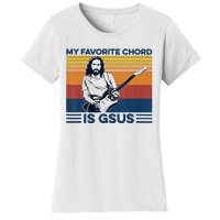 My Favorite Chord Is Gsus Jesus Playing Guitar Women's T-Shirt