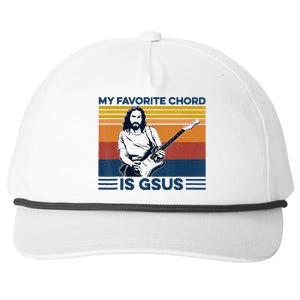 My Favorite Chord Is Gsus Jesus Playing Guitar Snapback Five-Panel Rope Hat