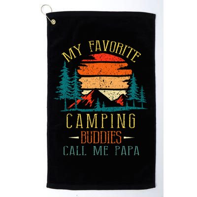 My Favorite Camping Buddies Call Me Papa Funny Family Father Golf Towel