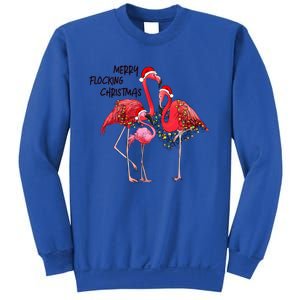 Merry Flocking Christmas Day Pink Flamingo Xmas Holidays Gift Sweatshirt