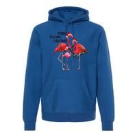 Merry Flocking Christmas Day Pink Flamingo Xmas Holidays Gift Premium Hoodie