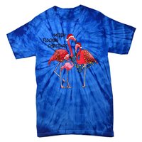 Merry Flocking Christmas Day Pink Flamingo Xmas Holidays Gift Tie-Dye T-Shirt