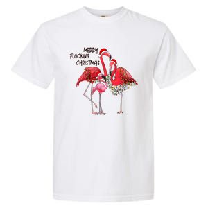 Merry Flocking Christmas Day Pink Flamingo Xmas Holidays Gift Garment-Dyed Heavyweight T-Shirt