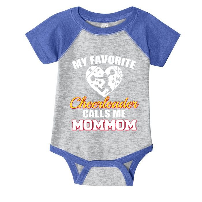 My Favorite Cheerleader Calls Me Mommom Funny Cheer Mom Mom Gift Infant Baby Jersey Bodysuit