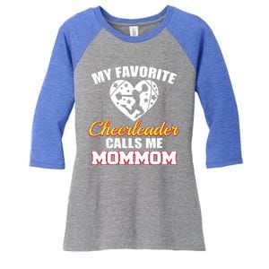 My Favorite Cheerleader Calls Me Mommom Funny Cheer Mom Mom Gift Women's Tri-Blend 3/4-Sleeve Raglan Shirt