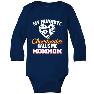 My Favorite Cheerleader Calls Me Mommom Funny Cheer Mom Mom Gift Baby Long Sleeve Bodysuit