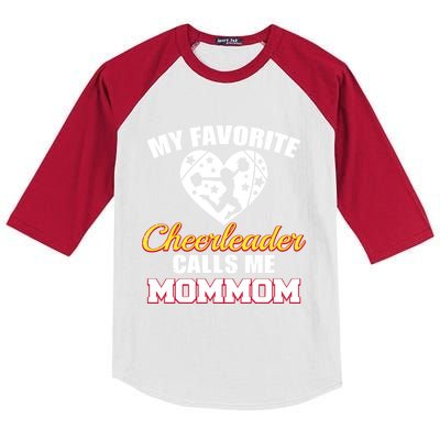 My Favorite Cheerleader Calls Me Mommom Funny Cheer Mom Mom Gift Kids Colorblock Raglan Jersey