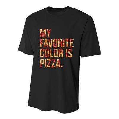 My Favorite Color Is Pizza Youth Performance Sprint T-Shirt