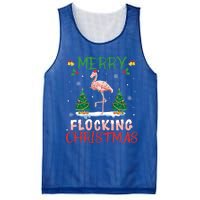 Merry Flocking Christmas Flamingo Pink In Santa Hat Gift Fun Great Gift Mesh Reversible Basketball Jersey Tank