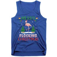 Merry Flocking Christmas Flamingo Pink In Santa Hat Gift Fun Great Gift Tank Top