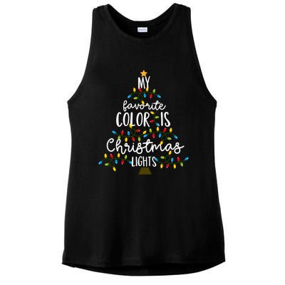 My Favorite Color Is Christmas Lights Gift Ladies PosiCharge Tri-Blend Wicking Tank