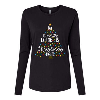 My Favorite Color Is Christmas Lights Gift Womens Cotton Relaxed Long Sleeve T-Shirt