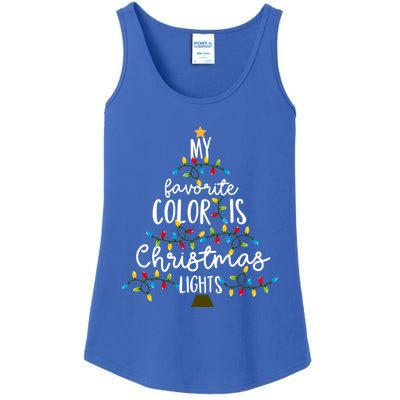 My Favorite Color Is Christmas Lights Gift Ladies Essential Tank