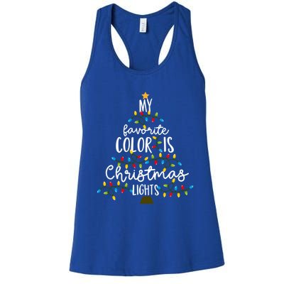 My Favorite Color Is Christmas Lights Gift Women's Racerback Tank