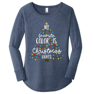 My Favorite Color Is Christmas Lights Gift Women's Perfect Tri Tunic Long Sleeve Shirt