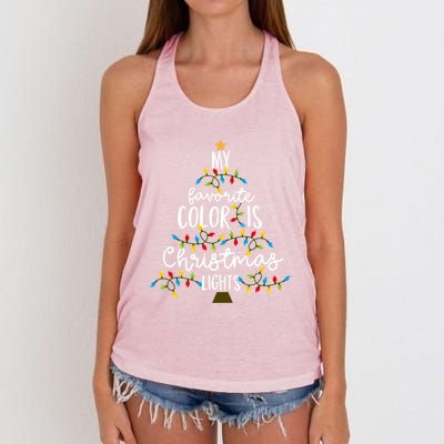 My Favorite Color Is Christmas Lights Gift Women's Knotted Racerback Tank